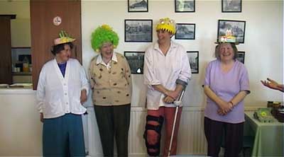 The Easter Bonnet competitors - the winner is second from the left 
