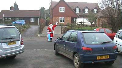 Santa arrived despite his 'Santa-nav' having the wrong postcode! 