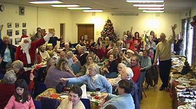 Everyone present recorded a Christmas Greeting for Froyle residents in Australia 