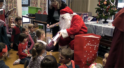 And Father Christmas was able to hand out the gifts