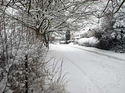 The road up to the Village Hall
