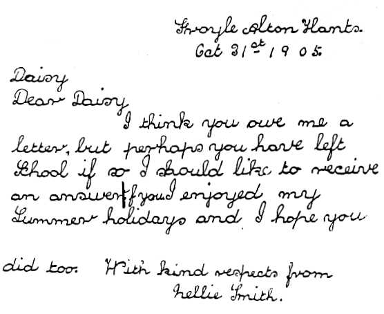 A page from Nellie Smith's exercise book