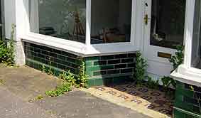 The tiles on the shop front