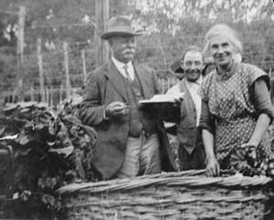 Mary Hockley, daughter of James, in the hop gardens at Coldrey